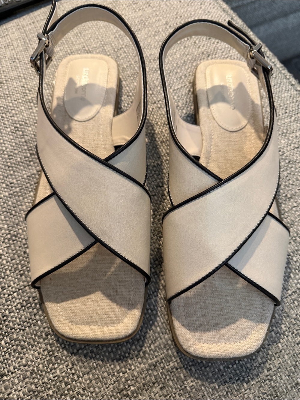NEW Liz Claiborne Harmony Square Toe Crisscross Slingback Sandals Size 10